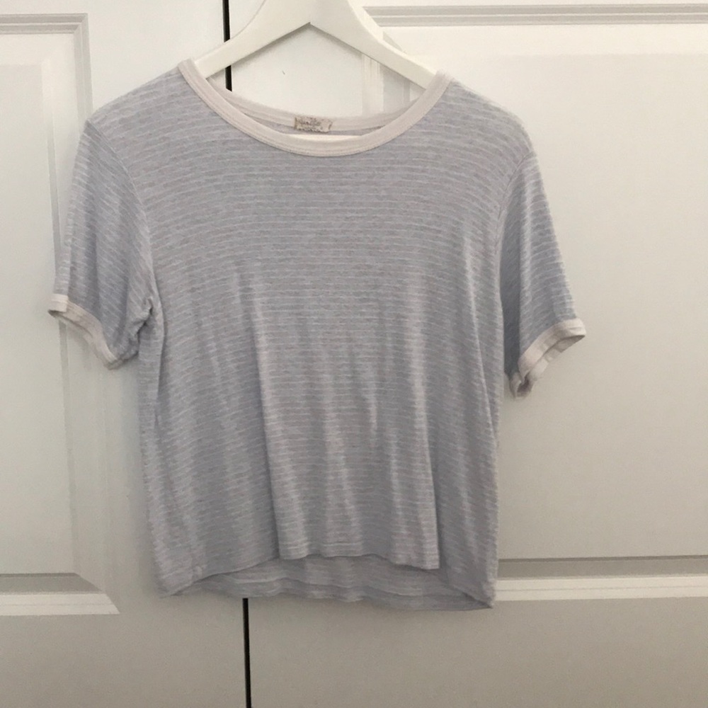 White and blue striped Bandy Melville Tee